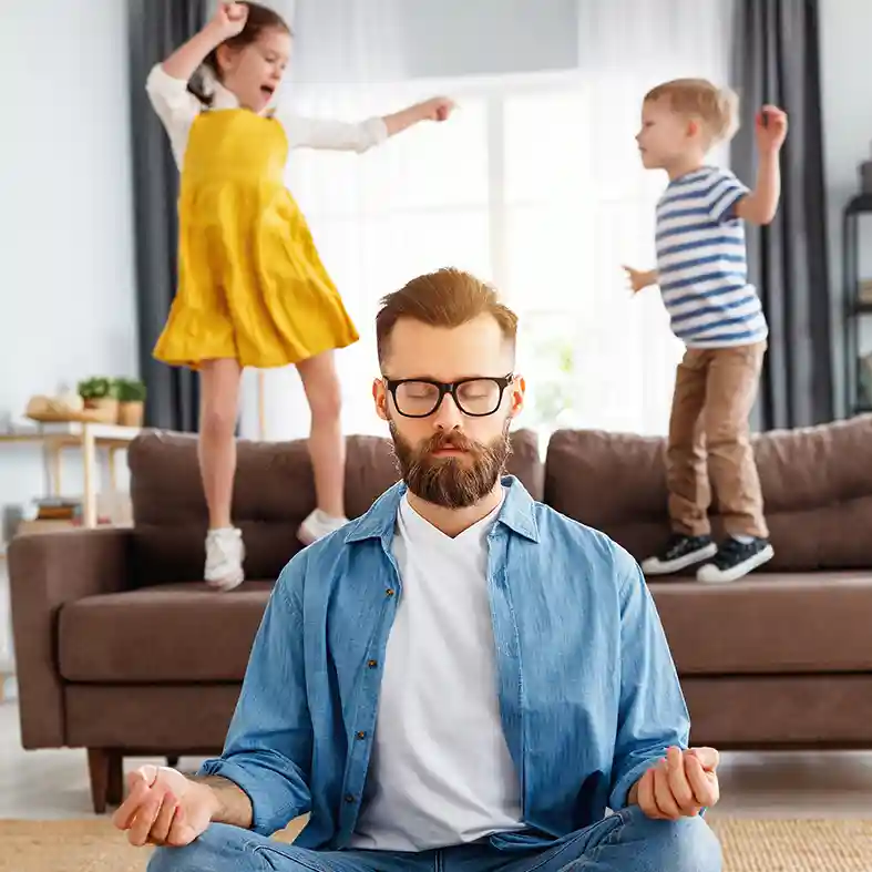 Calm Cube Comfort Male Meditating Playing Children